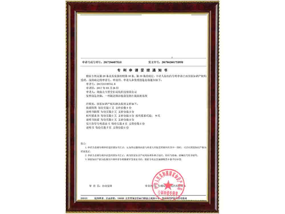 专利：隧道围岩在线检测系统